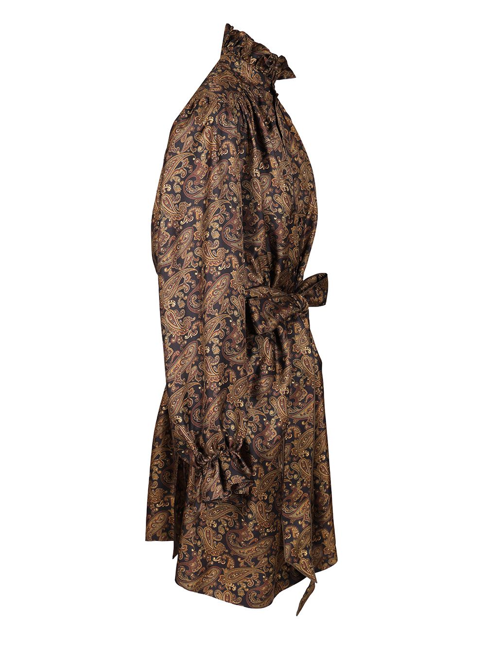 Saint Laurent Paisley Pattern Silk Twill Dress Dresses - Brown | 4fcd8b1dbe5ac15dc8e81f91a9fc01edf1e95ffd