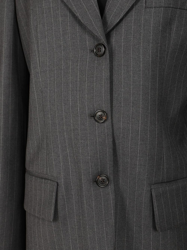 Miu Miu Tailored Single-Breasted Blazer Jackets - Grey | 1b6fbdaa1c745a2122c797c8fd7b34929a79d713