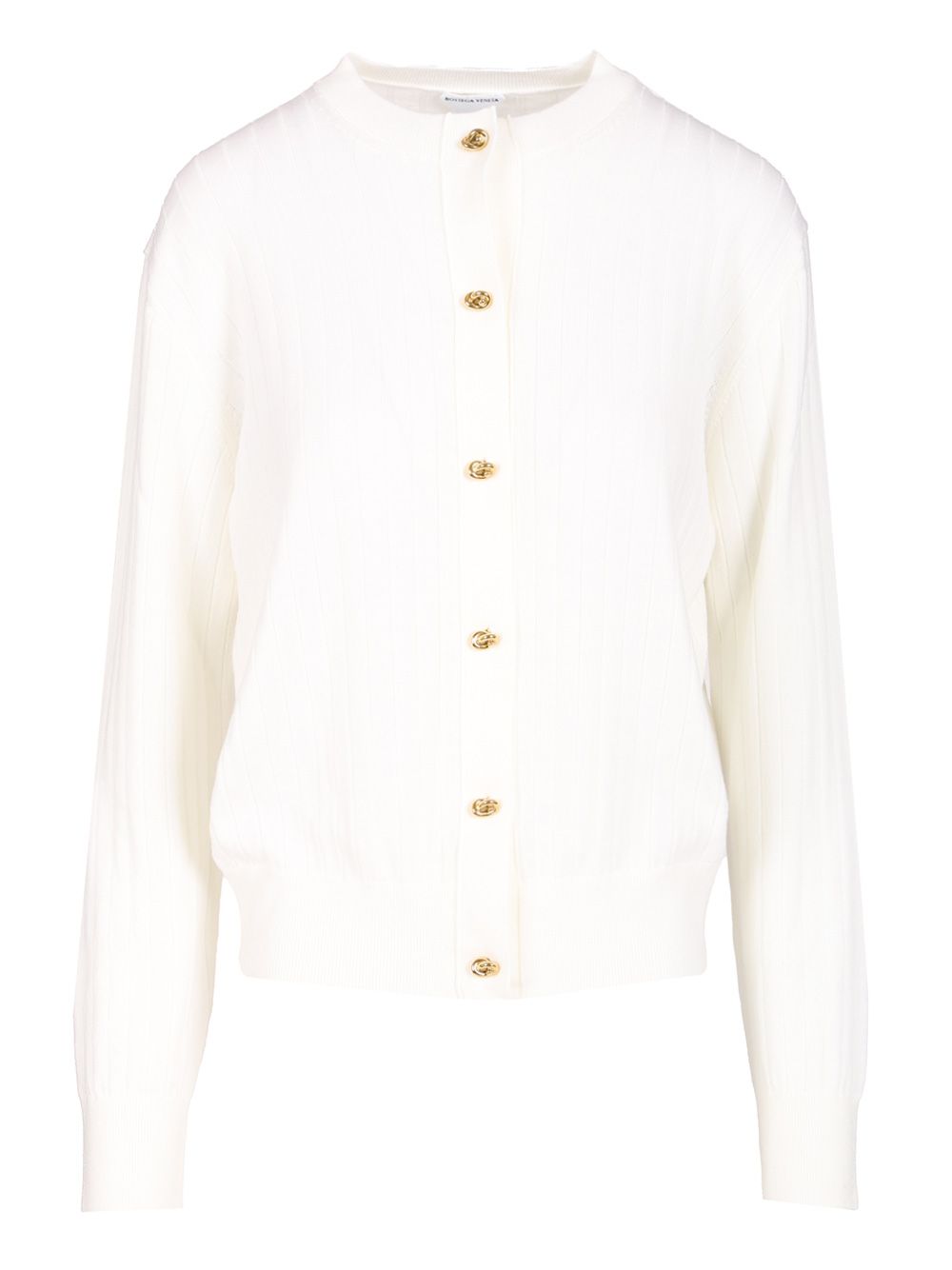 Bottega Veneta Ribbed Wool Cardigan Knitwear - White | f9d72e23a933230efde7efca282a58b285fb3852