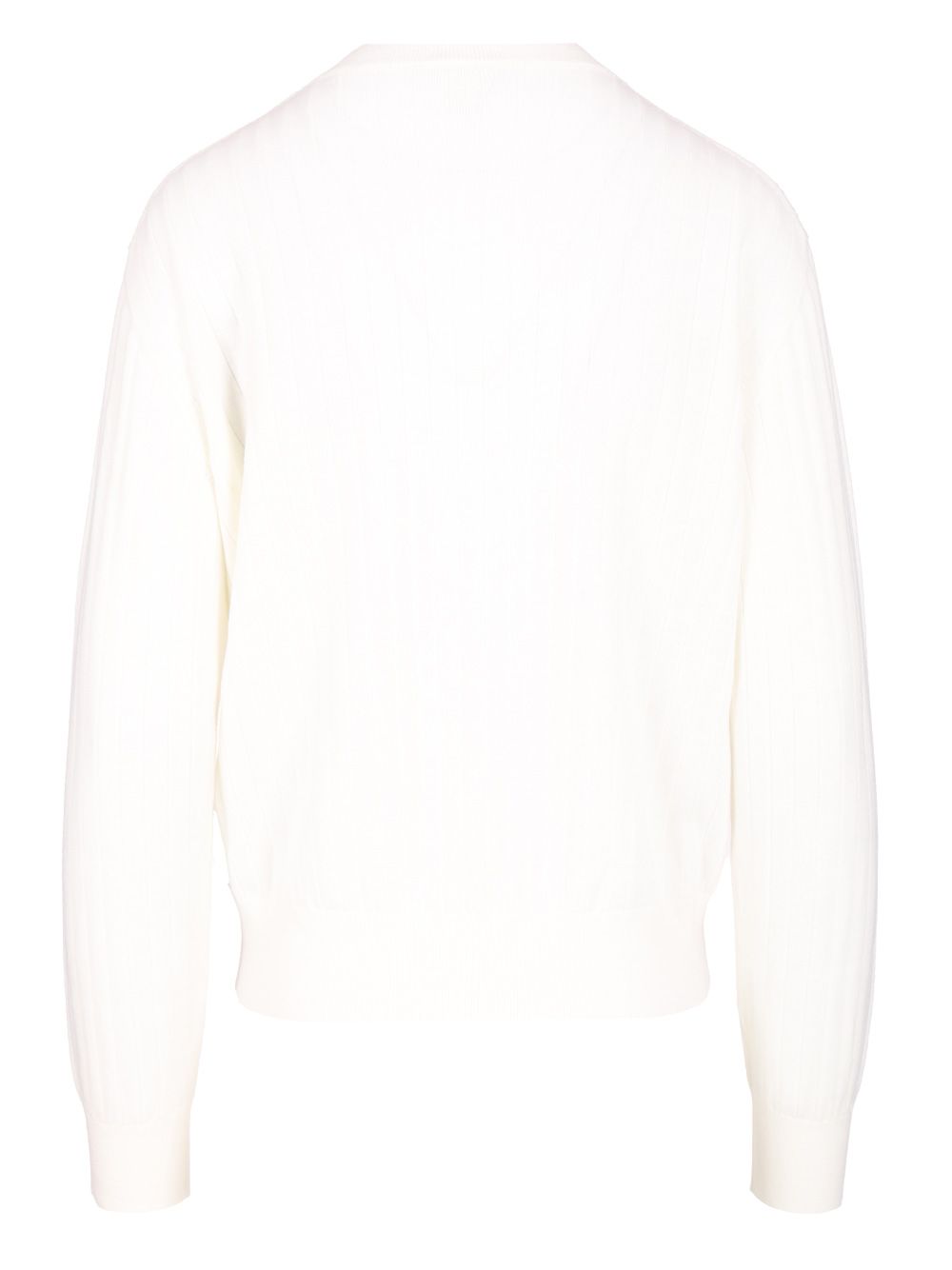 Bottega Veneta Ribbed Wool Cardigan Knitwear - White | e032af1ee594556d9628ef419836004357f8ab61
