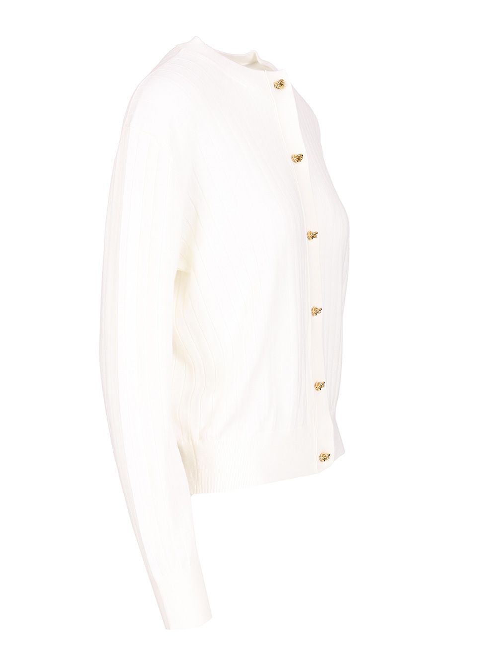Bottega Veneta Ribbed Wool Cardigan Knitwear - White | 98367db8b970c45ad8d4e2c9927ca1285c239853