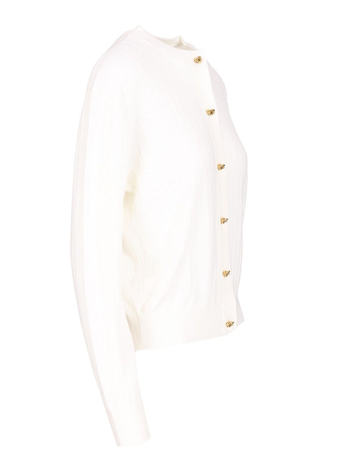 Bottega Veneta Ribbed Wool Cardigan Knitwear - White | 98367db8b970c45ad8d4e2c9927ca1285c239853