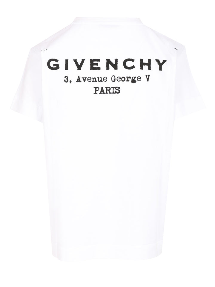Givenchy Cotton  With Givenchy Print T-Shirt - White | e95a7f1b8d11137cfb86258199915e86921e8d39