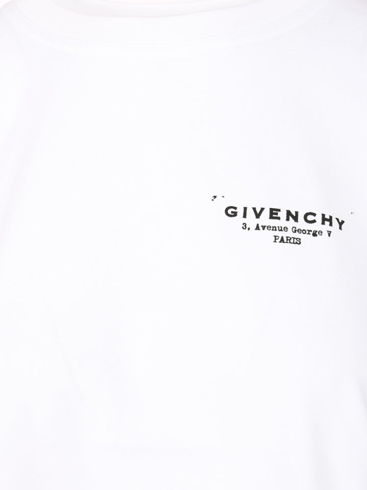 Givenchy Cotton  With Givenchy Print T-Shirt - White | cfed581573aba3547c9f573480346ce9972348e7