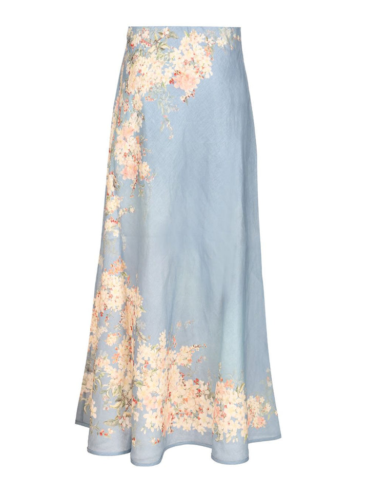 Zimmermann Cascadian Bias Skirt Skirts - Blue | ecaefbd937c6c4261405d22fecfd5c432a64d52c