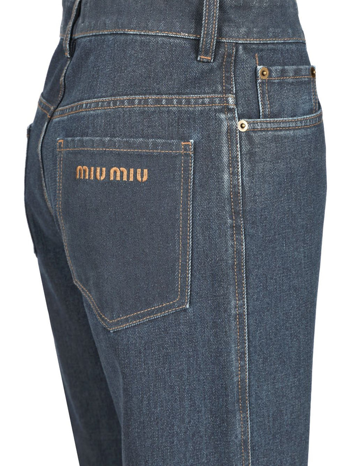 Miu Miu Straight-Leg Denim Trousers Jeans - Blue | 4b41702948d5d34b11589c14533d6cbbfb655a77