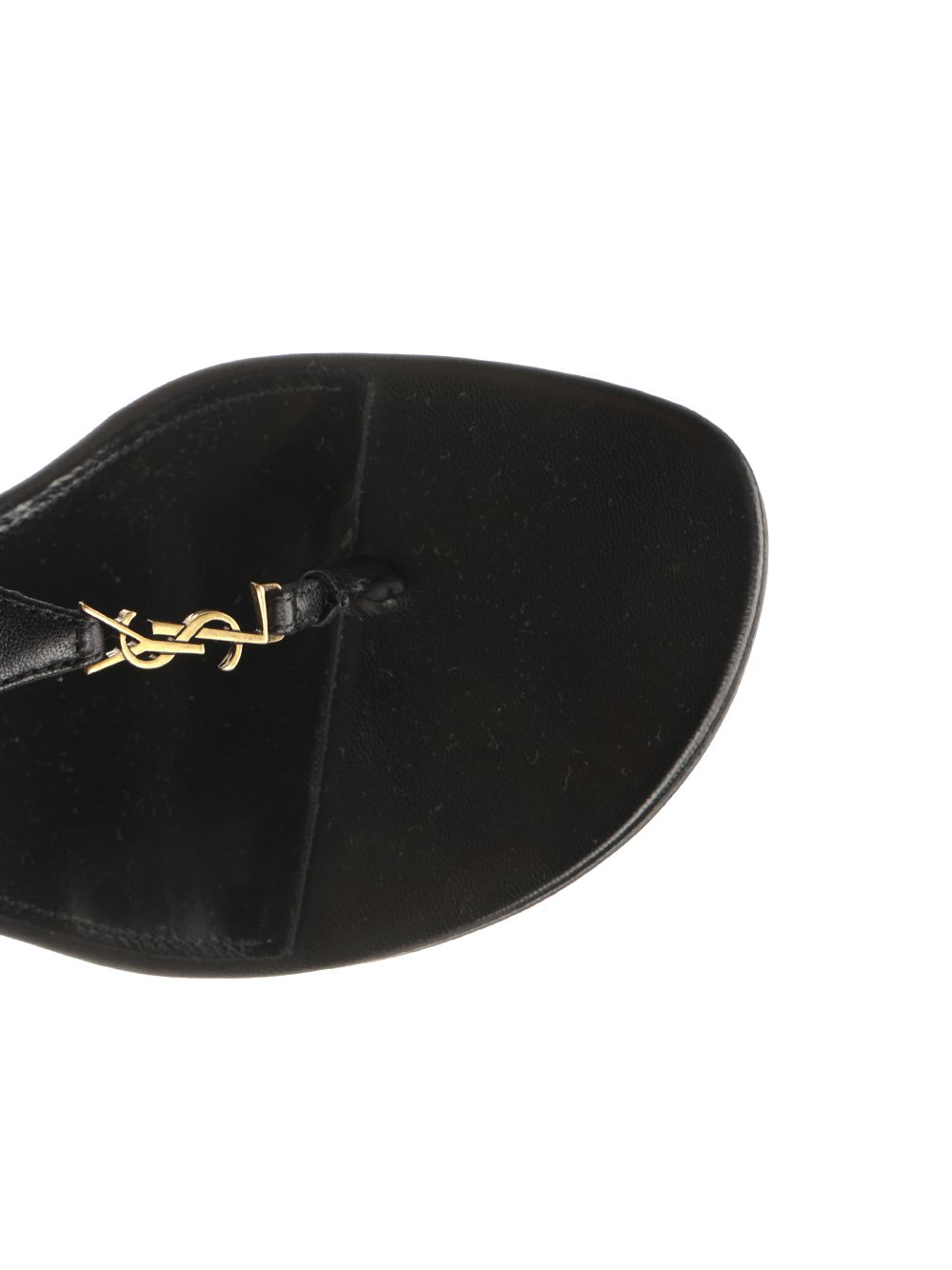 Saint Laurent Cassandre Sandals - Black | a55896fcf4e013d5eee2ccf726a2e86993465102