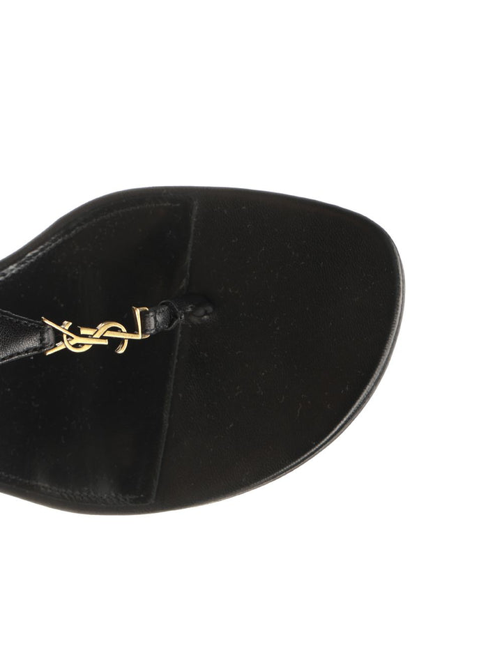 Saint Laurent Cassandre Sandals - Black | a55896fcf4e013d5eee2ccf726a2e86993465102