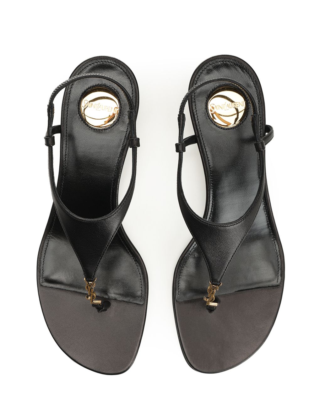 Saint Laurent Cassandre Sandals - Black | 35dc6822965c2ce25a0ca7a0bc6ae3fc8982e14f