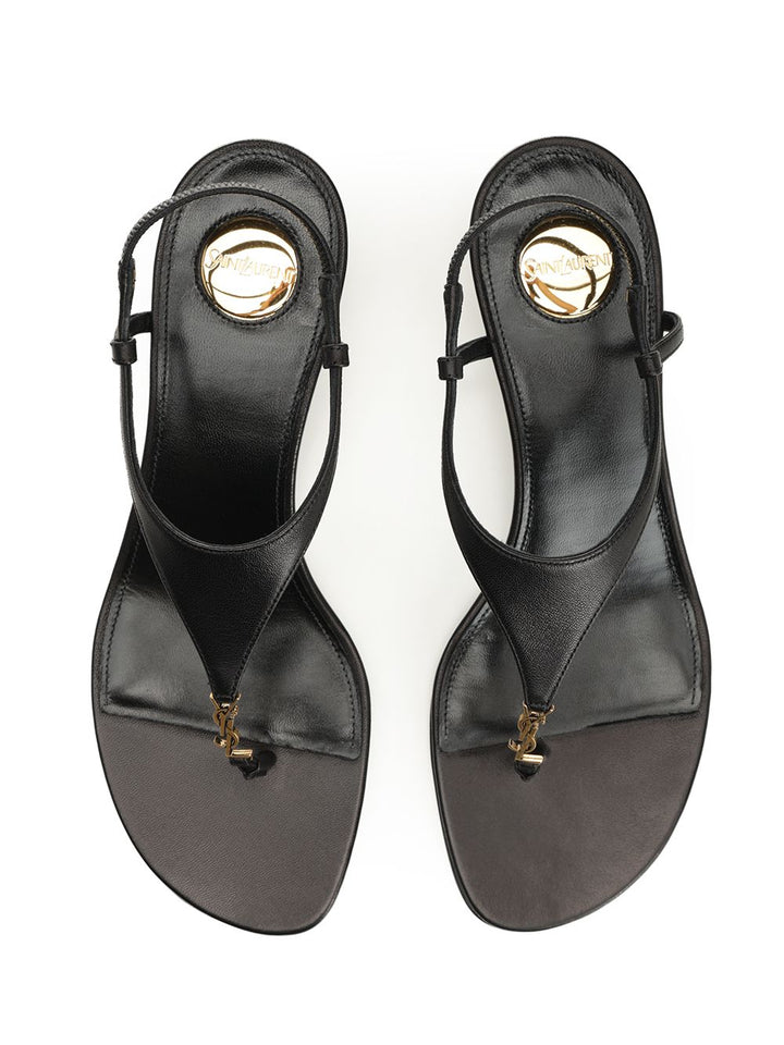 Saint Laurent Cassandre Sandals - Black | 35dc6822965c2ce25a0ca7a0bc6ae3fc8982e14f