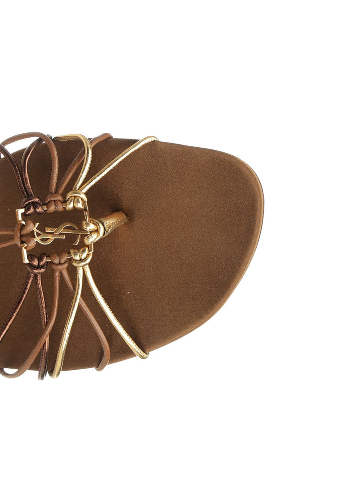 Saint Laurent Babylone Sandals - Brown | 4722d52cbe0a45db084df58931aa99082d1713cb