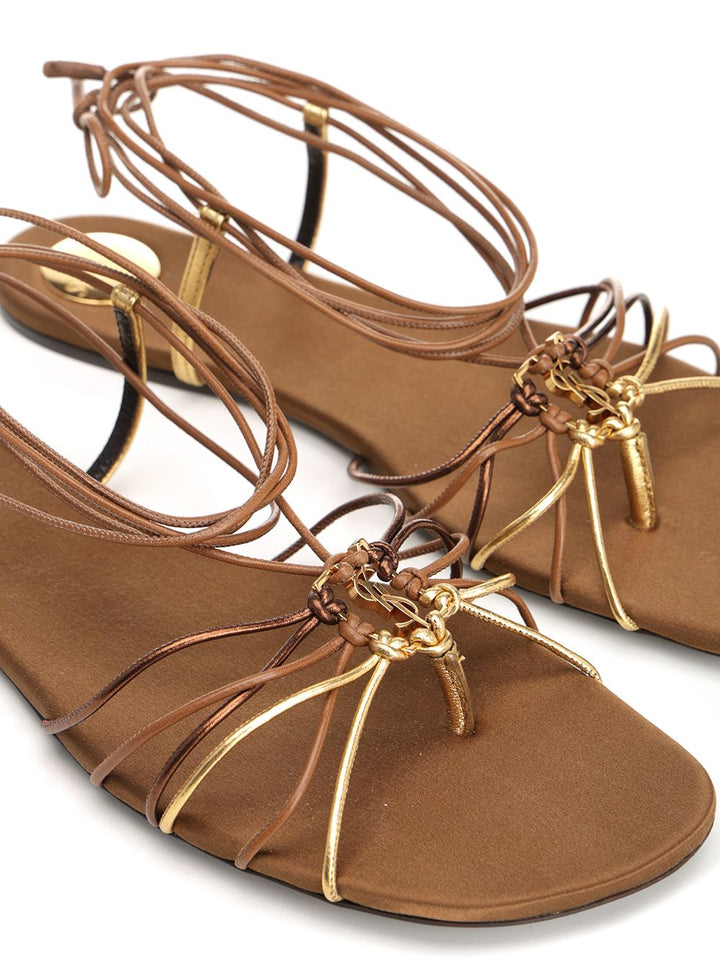 Saint Laurent Babylone Sandals - Brown | fbda124e878ae8ce5c0acc114a9ecb4d51817c8b