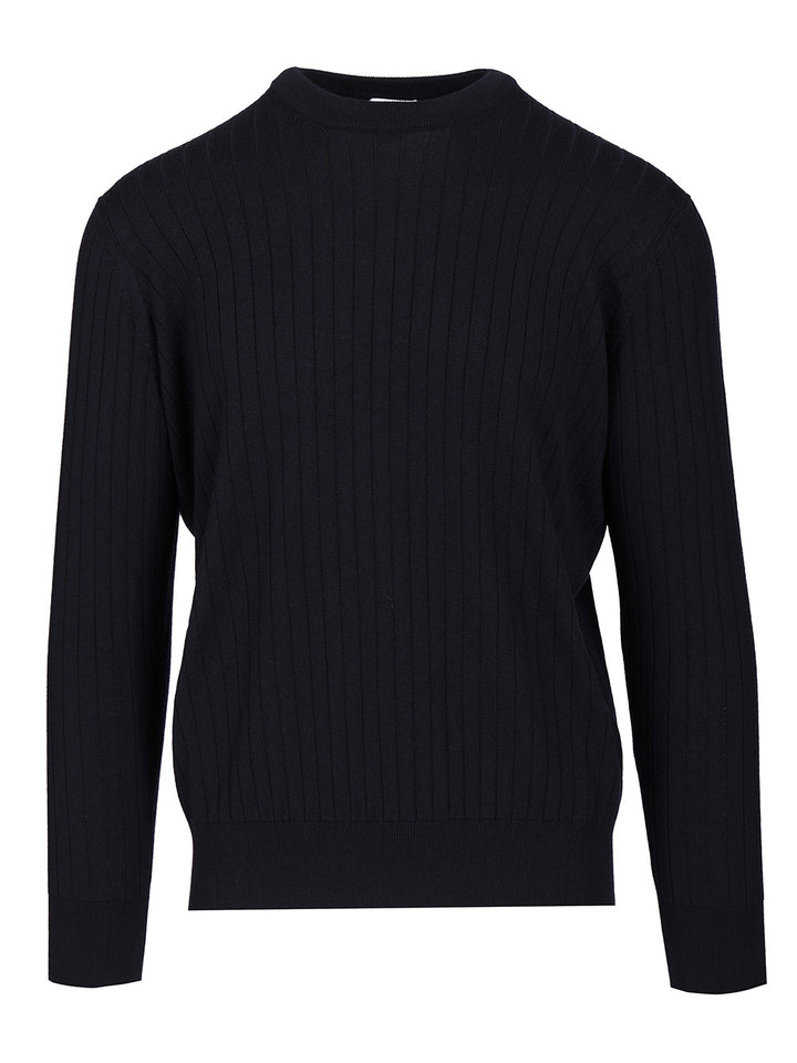 Bottega Veneta Ribbed Wool Sweater Knitwear - Blue | d76365eb949a4a6d5484aab6ed32a0ad92c24dc4