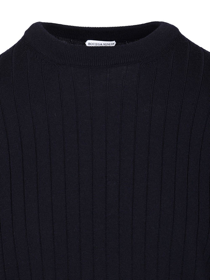 Bottega Veneta Ribbed Wool Sweater Knitwear - Blue | 1bc9874327558df94f588b379af87670311bdd89