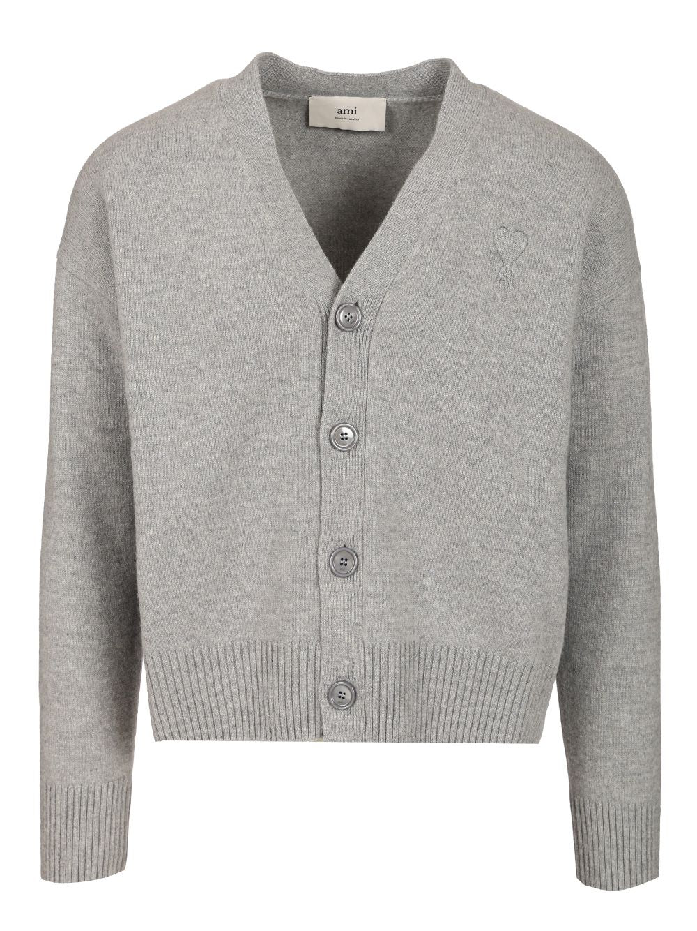 Ami Ami De Coeur Cardigan Knitwear - Grey | f8e419533c22c85266dc17f7ca7f2d2e6ff98c26
