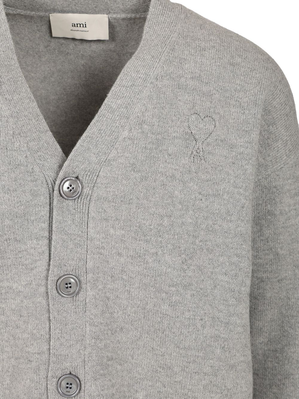 Ami Ami De Coeur Cardigan Knitwear - Grey | 37be626a8e0c24d73200d998f6a46a5bfd1474d6