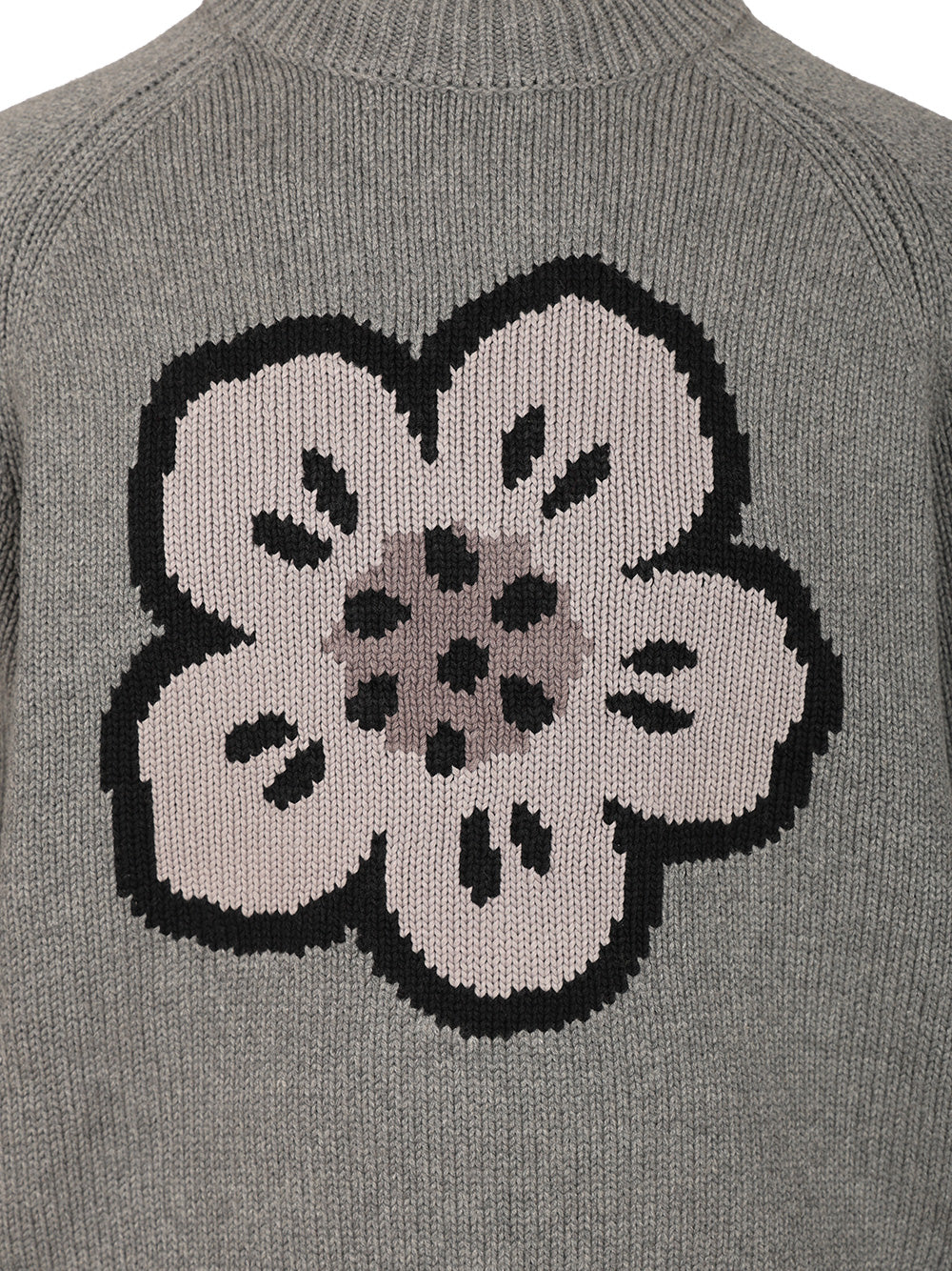 Kenzo Crew Neck Sweater In Cotton And Wool Knitwear - Grey | 489f2eb2b95455bb9dcd1debafc5ba6317713e46