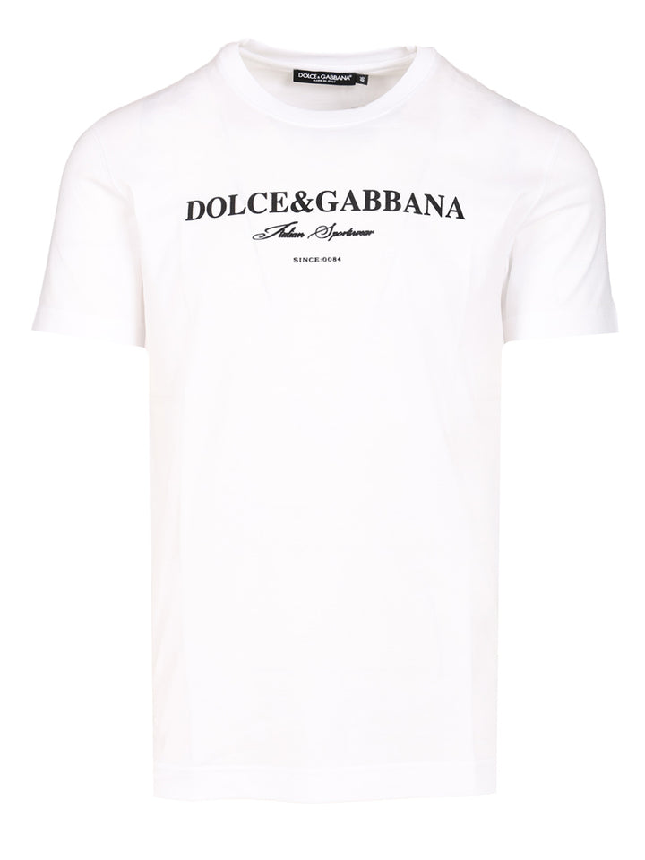 Dolce & Gabbana Flock Print Cotton T-Shirt - White | b77a05884cfca65bb35caf89c9547949450703cc