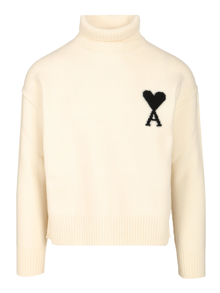 Ami Ami De Coeur Turtleneck Sweater Sweatshirts - White | 4eecaafa5716b5bb5617f8896f67b104ac938857