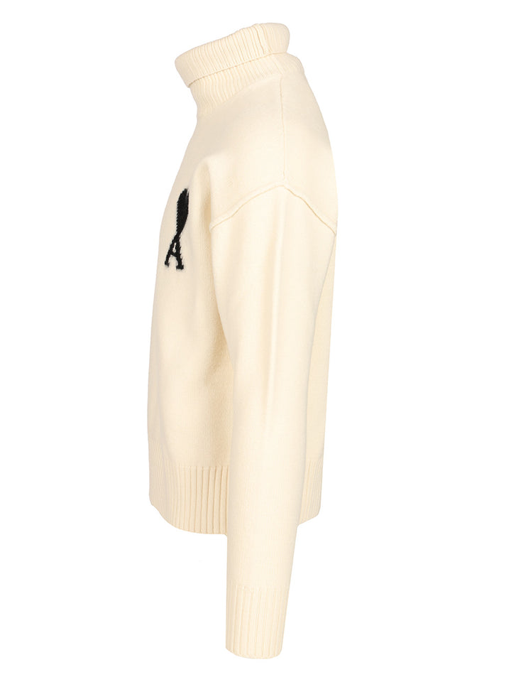 Ami Ami De Coeur Turtleneck Sweater Sweatshirts - White | 393a04da1e449ae2560167346126e5cddd783c6f