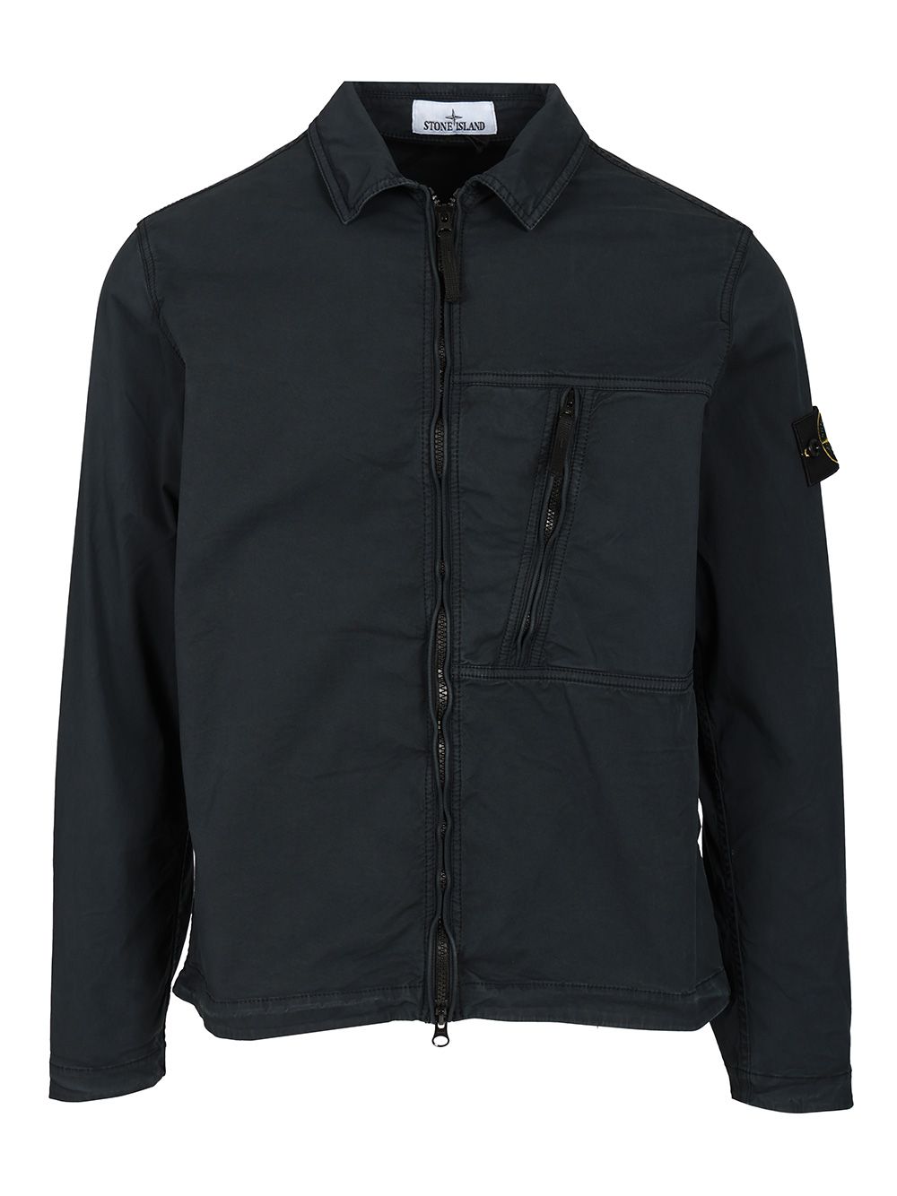Stone Island Supima® Cotton Overshirt Shirts - Blue | bfbc3f44357874f890494c73f5c2e31011c0f93f