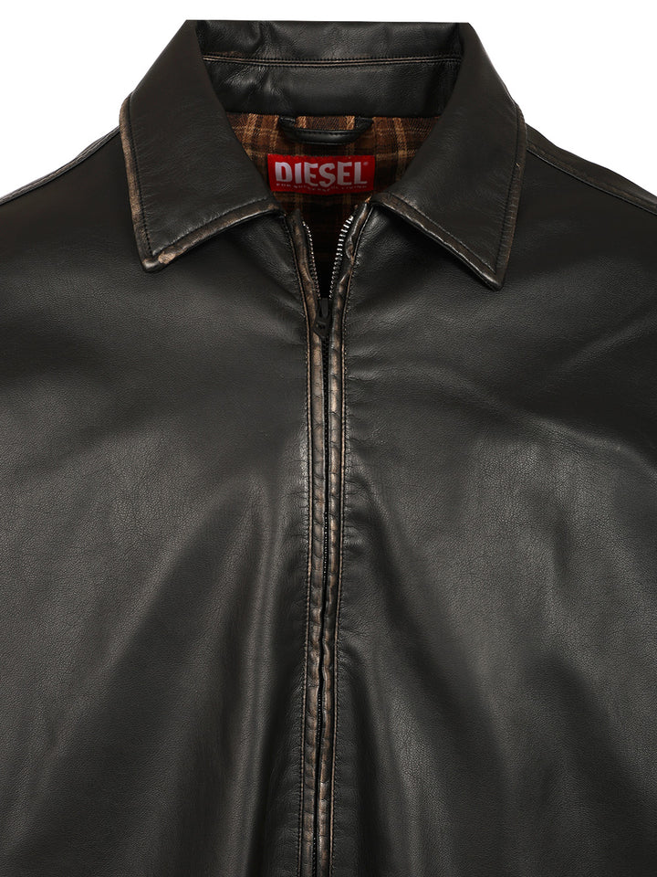 Diesel Distressed Technical Fabric Jacket Jackets - Black | fed7372c1eb9c0871cee548a572fba26b6927ba3