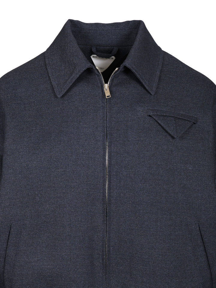 Bottega Veneta Melange Wool Jacket Jackets - Blue | f079de921b7d667d9dee3172dd65d7f9383da982