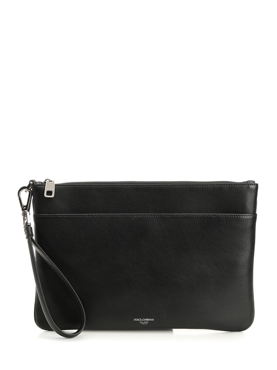 Calfskin Toiletry Bag Small Leather Goods Black