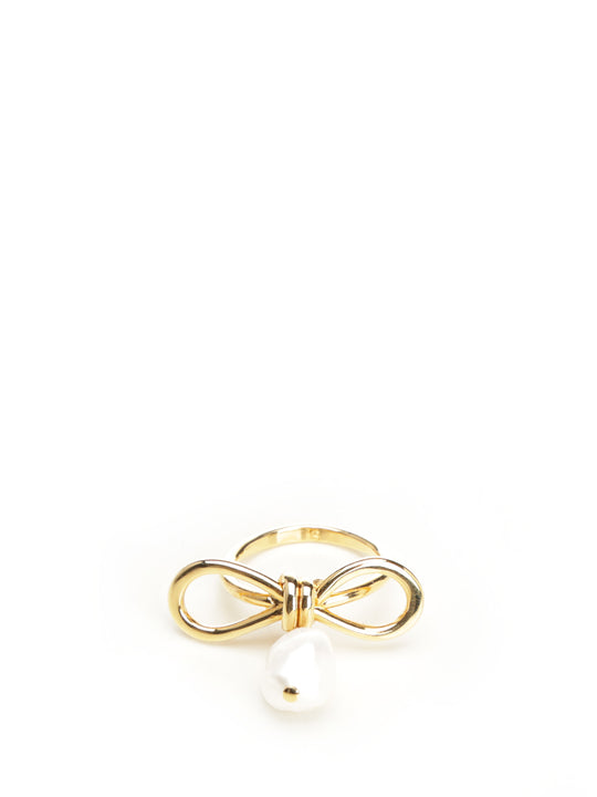 Bow Ring With Pearl Jewelry Gold