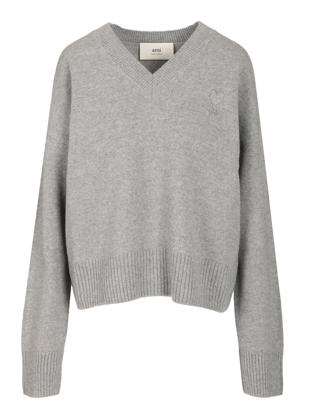 Ami V-Neck Sweater Knitwear - Grey | 1bc87a00a683289f26eff327c5dd1bda3ed1df06