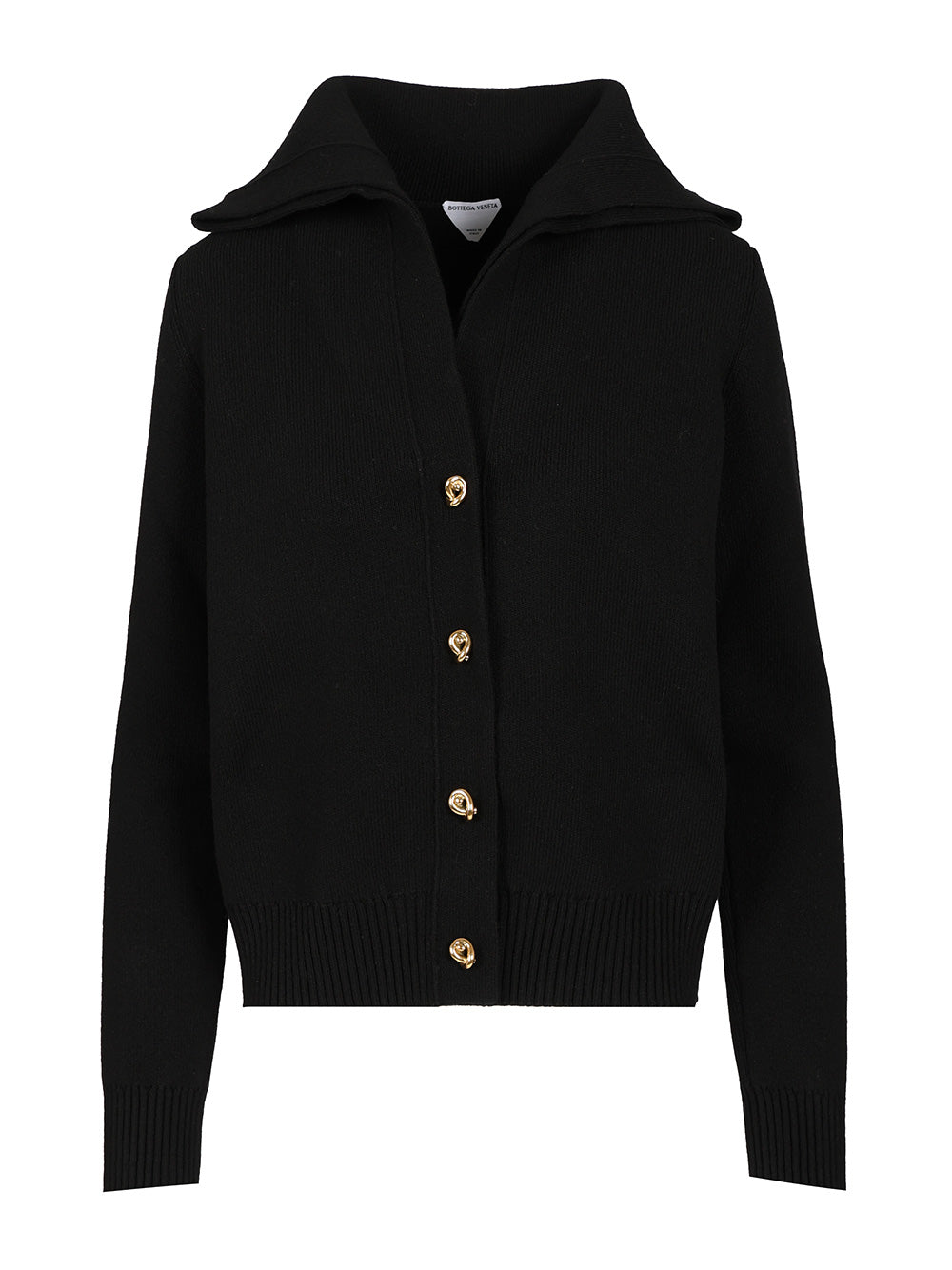 Bottega Veneta Compact Wool Cardigan Knitwear - Black | e4205444e91ae9c64a2fcb5c12dbf264ac0ff400