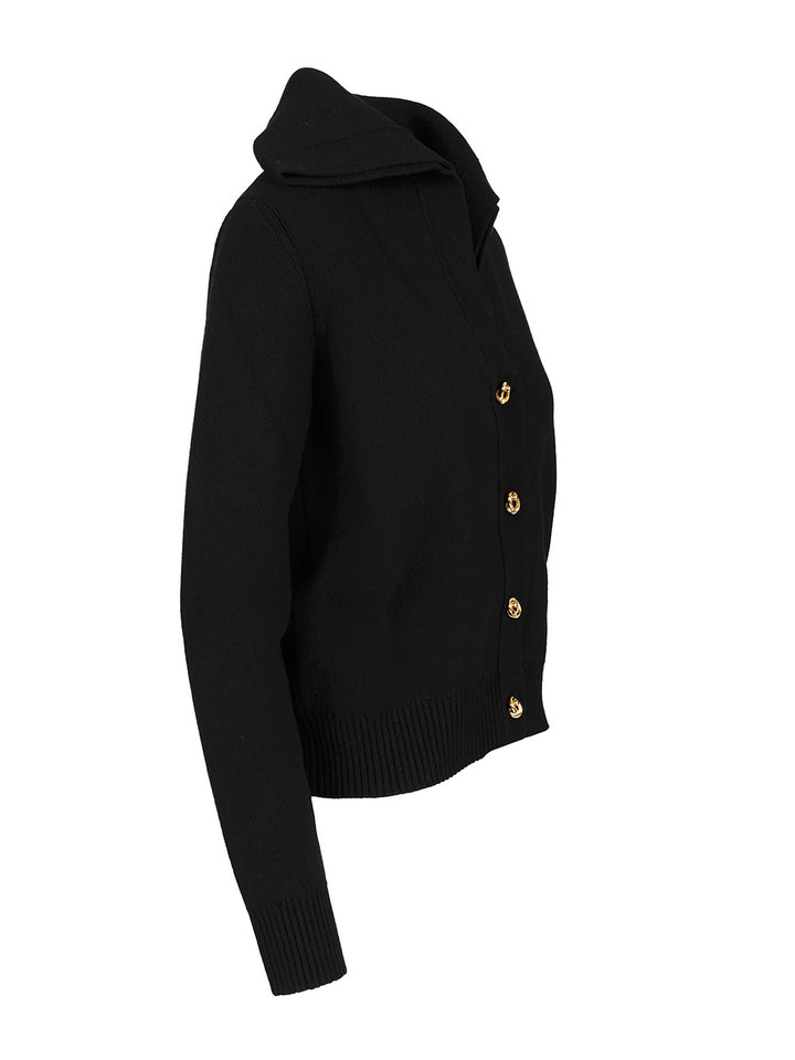 Bottega Veneta Compact Wool Cardigan Knitwear - Black | 9dd146d892acb33b7a02657d16ede8db7988ae36