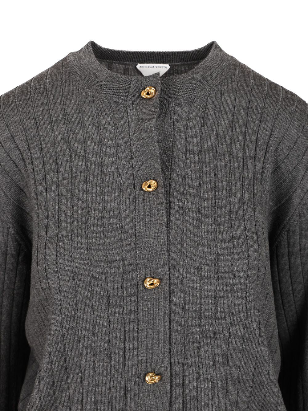 Bottega Veneta Ribbed Wool Cardigan Knitwear - Grey | 640a94f8c0b58d71c4bb35936ca7eb9dfc2d8235