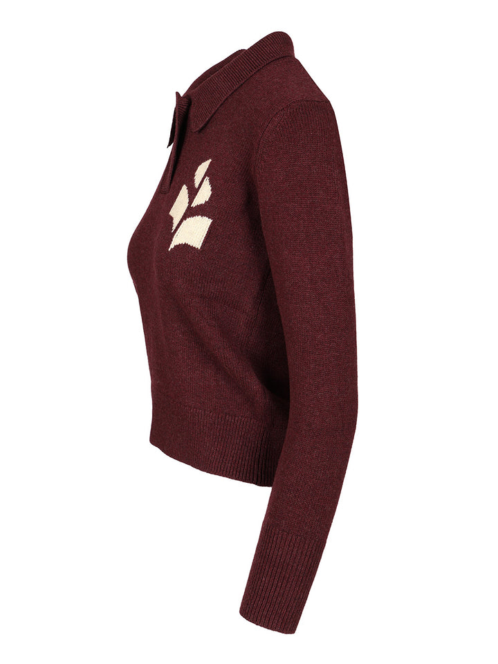 Marant Etoile Nola Polo shirt - Bordeaux | 0ac9fe39f642312434792bfc3feb4ca5896dbc21