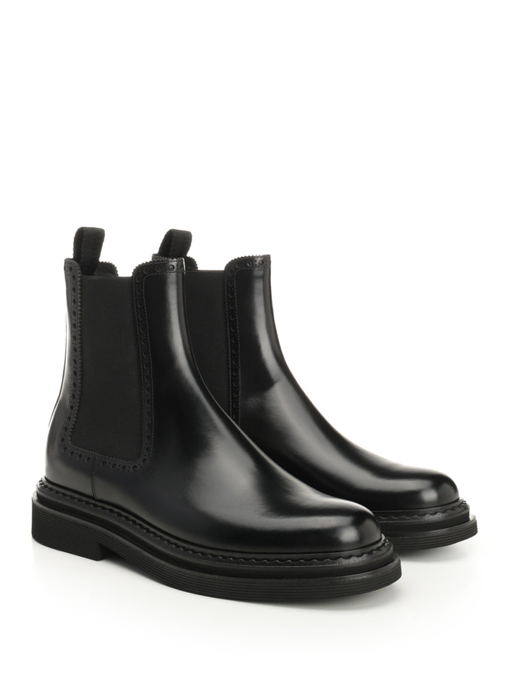 Dolce & Gabbana Brushed Calfskin Ankle Boots - Black | b12d1d00c5471e0729090a8185513fb4fb9991e1