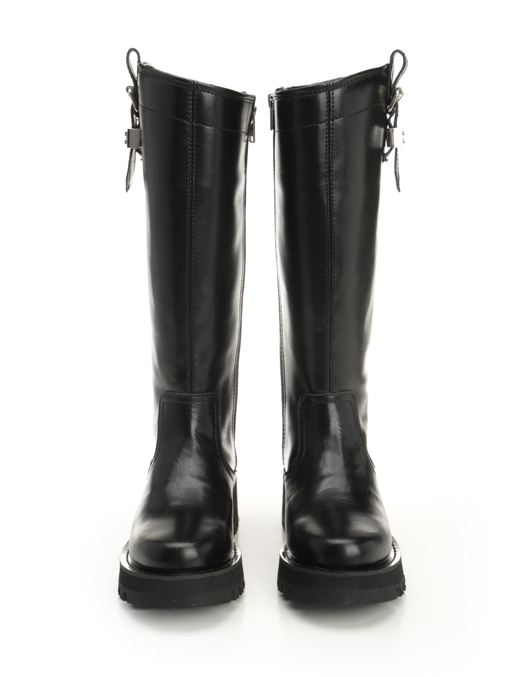 Ganni Studs High Boot Crinkle Oleatex Boots - Black | a68c085f325aeb896bb81fe7ce42fdbe0f091386