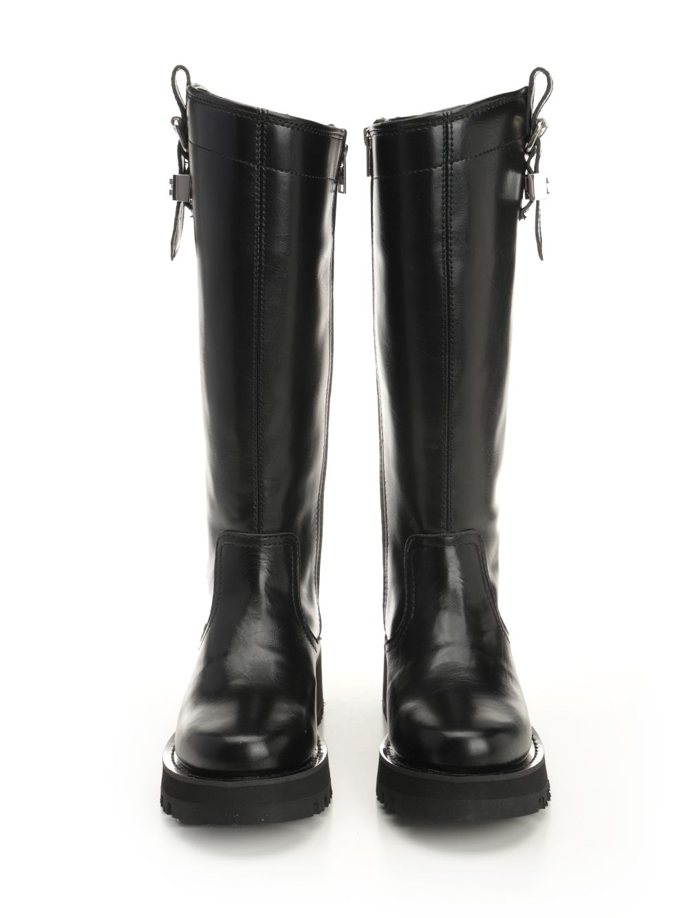 Ganni Studs High Boot Crinkle Oleatex Boots - Black | a02f310d05f82cd6b427911676b40c4526957095