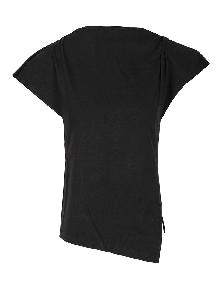 Isabel Marant Sebani Asymmetrical T-Shirt Tops - Black | c12f9df34578bb9c1d63e32aebf6752ad0d5ae1e