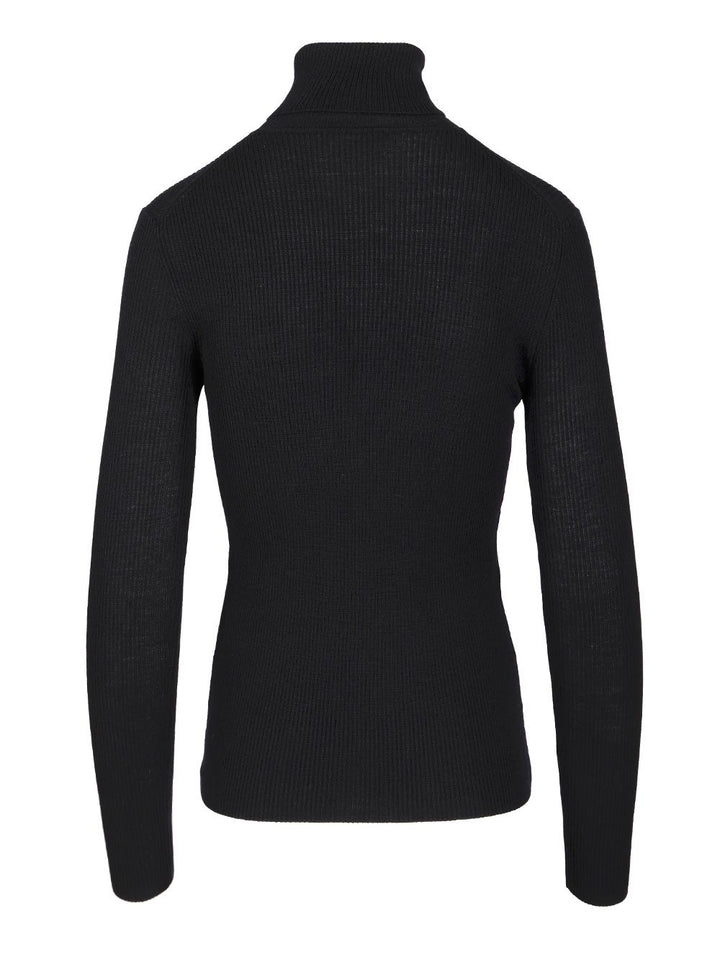 P.A.R.O.S.H. Ribbed Wool Turtleneck Knitwear - Blue | 3397a1973d44077513937645a043a9cdaba07713
