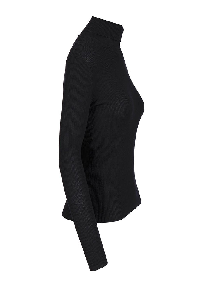 P.A.R.O.S.H. Ribbed Wool Turtleneck Knitwear - Blue | 97eafe2ad29a0e259038d2529bd253e6ccf545f5