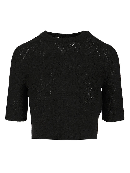 Crop Sweater Knitwear Black