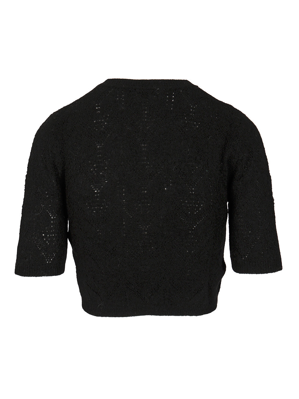 P.A.R.O.S.H. Crop Sweater Knitwear - Black | 6b3b9227f4a287c4f4fc471f5bdd1e5b927735c3