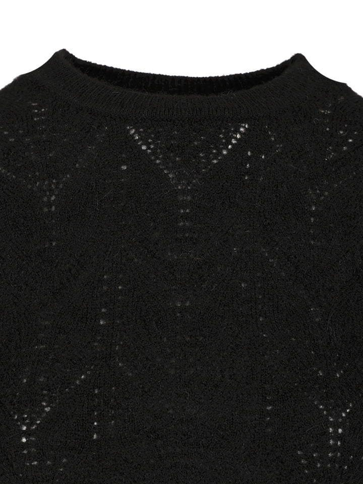 P.A.R.O.S.H. Crop Sweater Knitwear - Black | 40e8425ec04abe6a01df4b0eca26793172511ee6