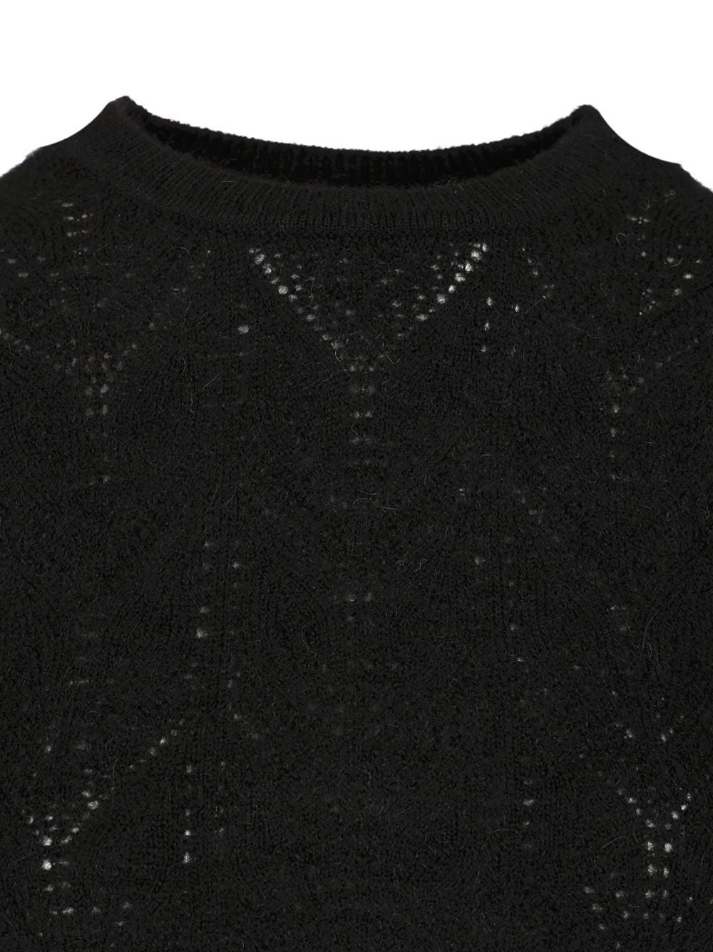 P.A.R.O.S.H. Crop Sweater Knitwear - Black | a00dec820e75452c0a602be19fe99ec64c8ea60f