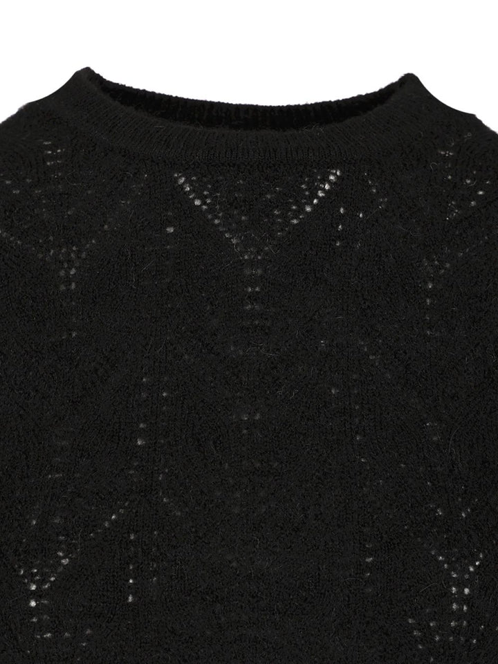 P.A.R.O.S.H. Crop Sweater Knitwear - Black | a00dec820e75452c0a602be19fe99ec64c8ea60f