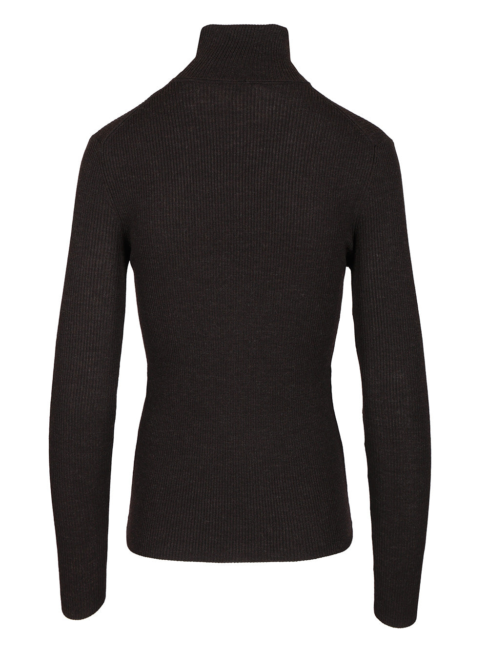 P.A.R.O.S.H. Ribbed Wool Turtleneck Knitwear - Brown | 79881253a92f1a94e127dd768abb74050c1d30f3