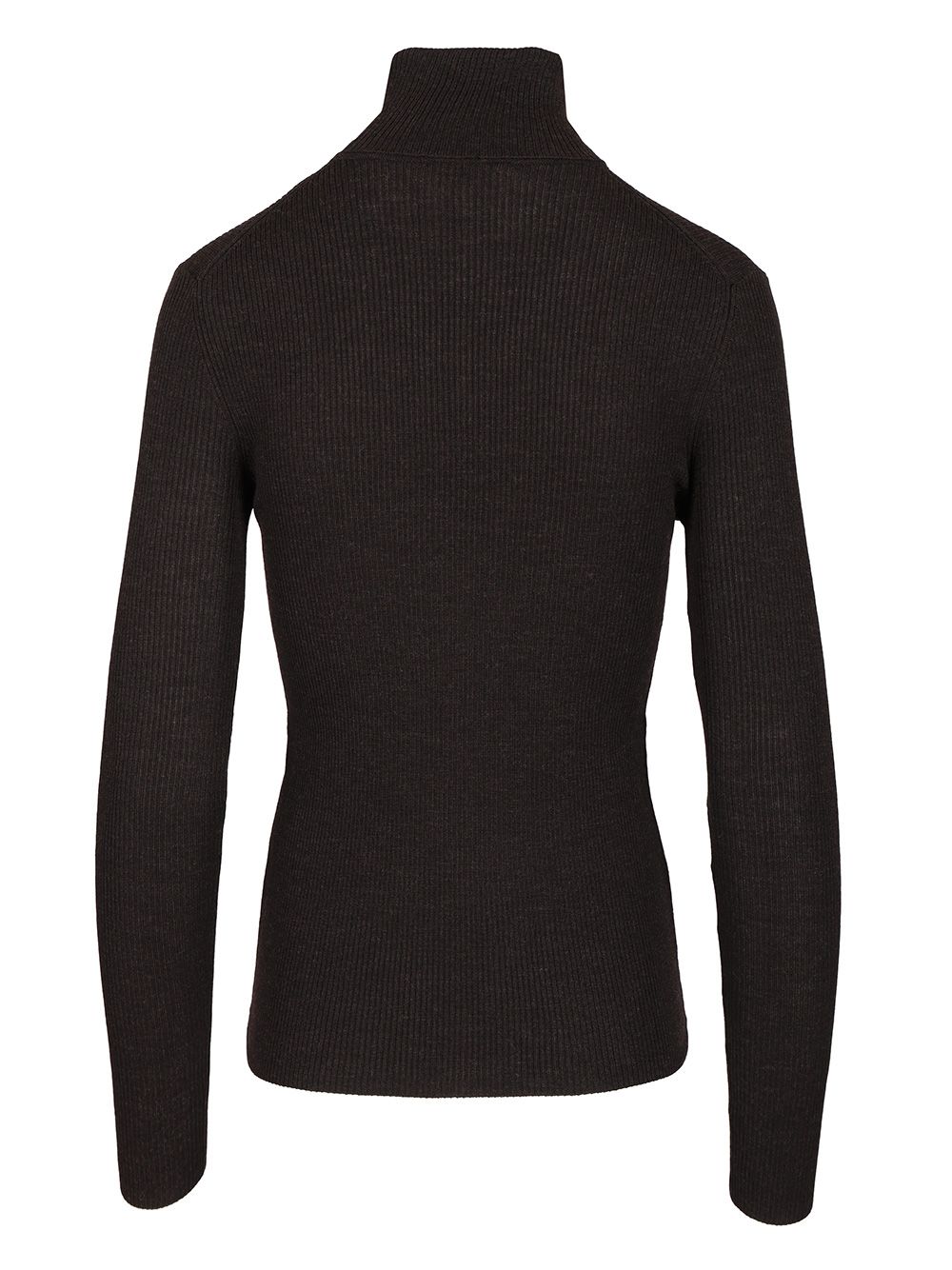 P.A.R.O.S.H. Ribbed Wool Turtleneck Knitwear - Brown | 43d960582f715ae3421c6002a662197ab1c51121
