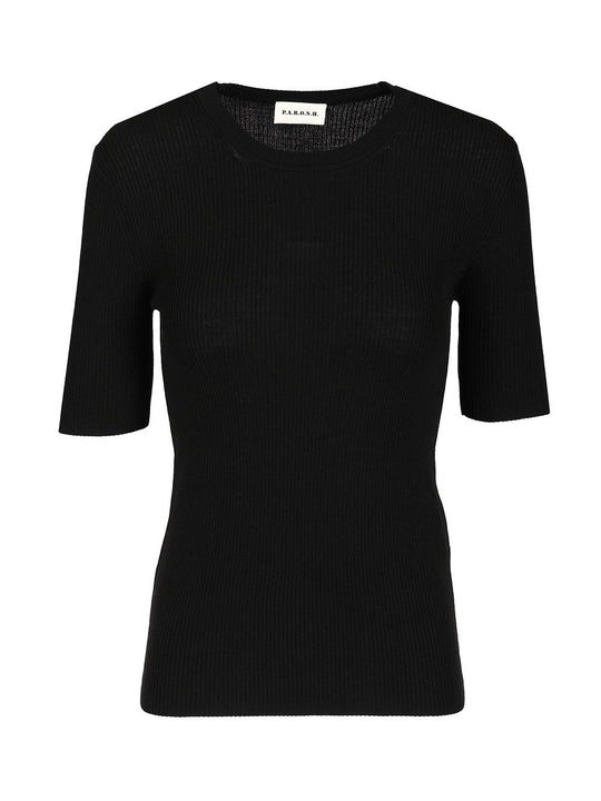 Half Sleeve Sweater Knitwear Black