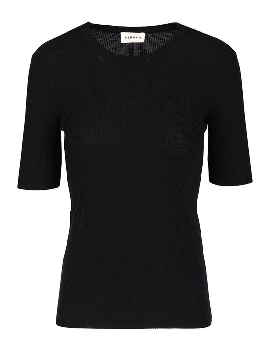 Half Sleeve Sweater Knitwear Blue