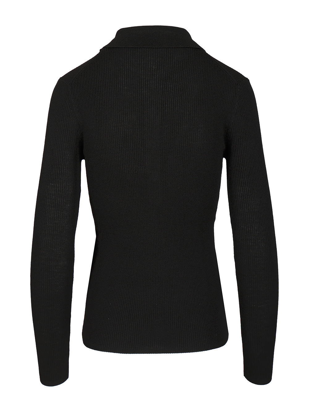 P.A.R.O.S.H. Long Sleeve Polo Shirt Knitwear - Black | bb0d50fd483ff799c3283198a7f0f39c9e8cb0a4